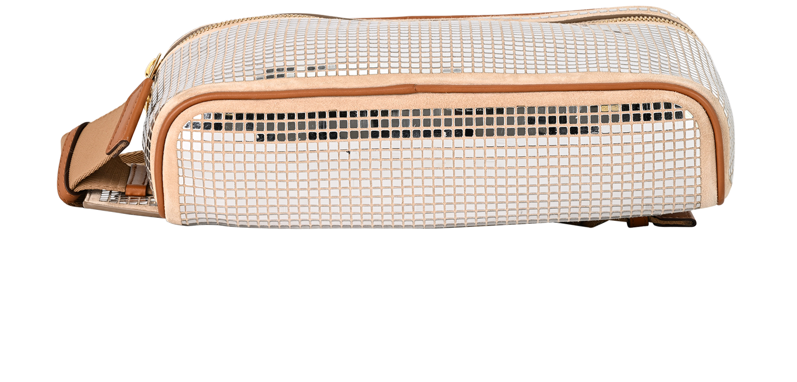 Belt Bag, &pound;295, Handbags, Beige/Silver, Suede, Top view